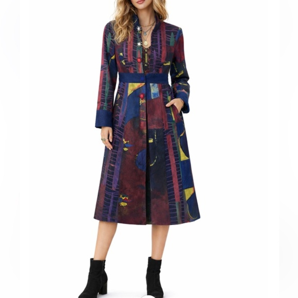 𝅺Eight + Eight artsy, Aussie boho colorful vintage inspired patchwork jacket.